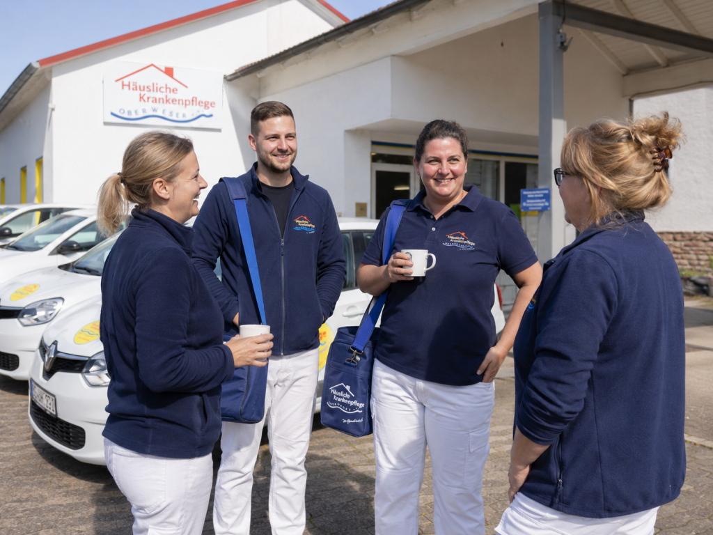 Team vor dem Pflegedienst